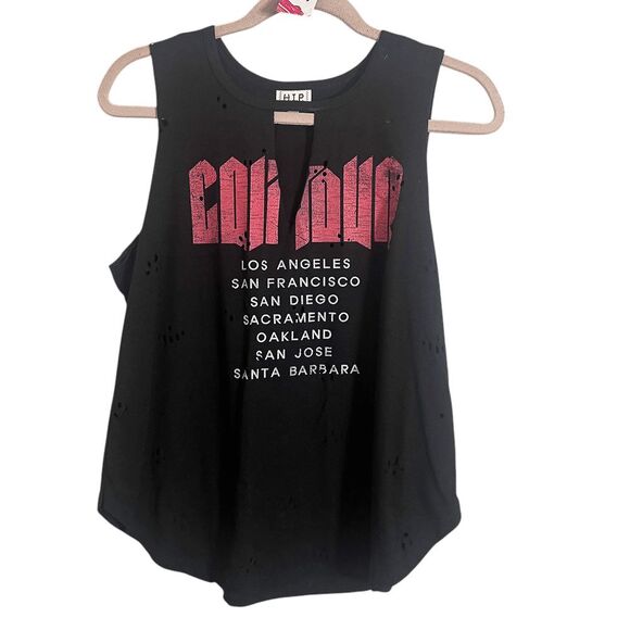 HIP Womens Tank Top Medium Black Cali Tour Graphic Tee - Picture 1 of 3